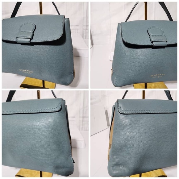 Authentic BURBERRY Derby Calfskin House Check Small Camberley Slate Blue - Picture 6 of 12